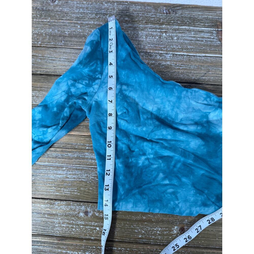 Better Be Teal Tie Dye One Shoulder Top Y2K Alt Indie Festival Grunge Small - Picture 3 of 6